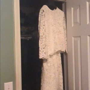 Kate Spade 2 piece off white fancy lace suit.